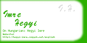 imre hegyi business card